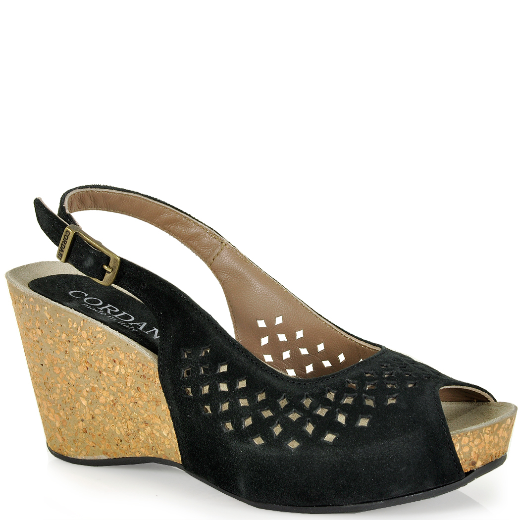 black cut out sandals