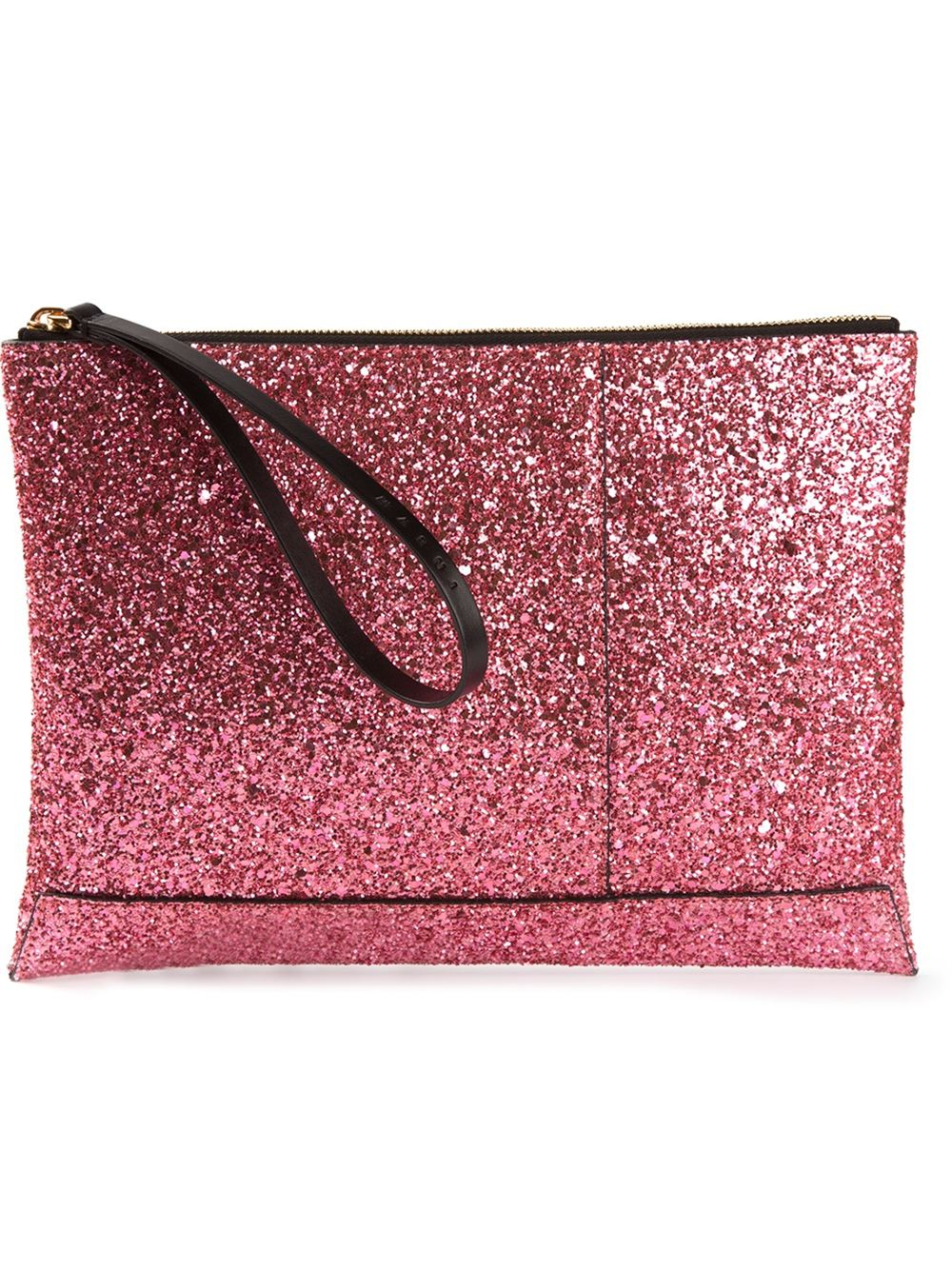 Lyst Marni Glitter Clutch In Pink Gallery