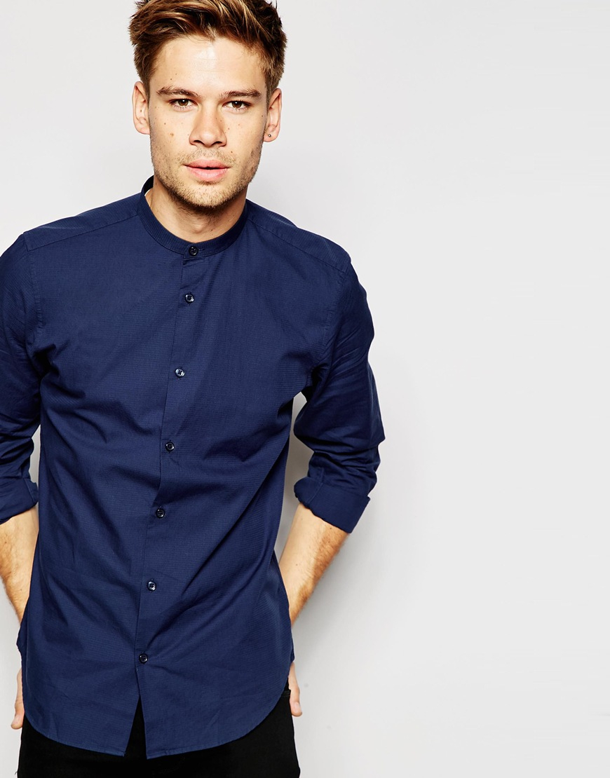 navy blue formal blouse