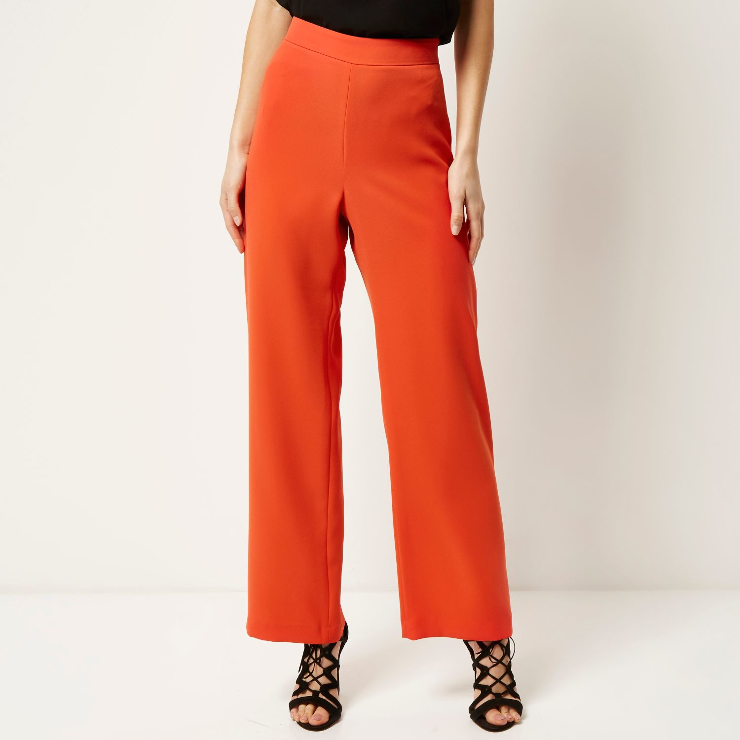 River island Red Wide Leg Suit Pants in Red | Lyst