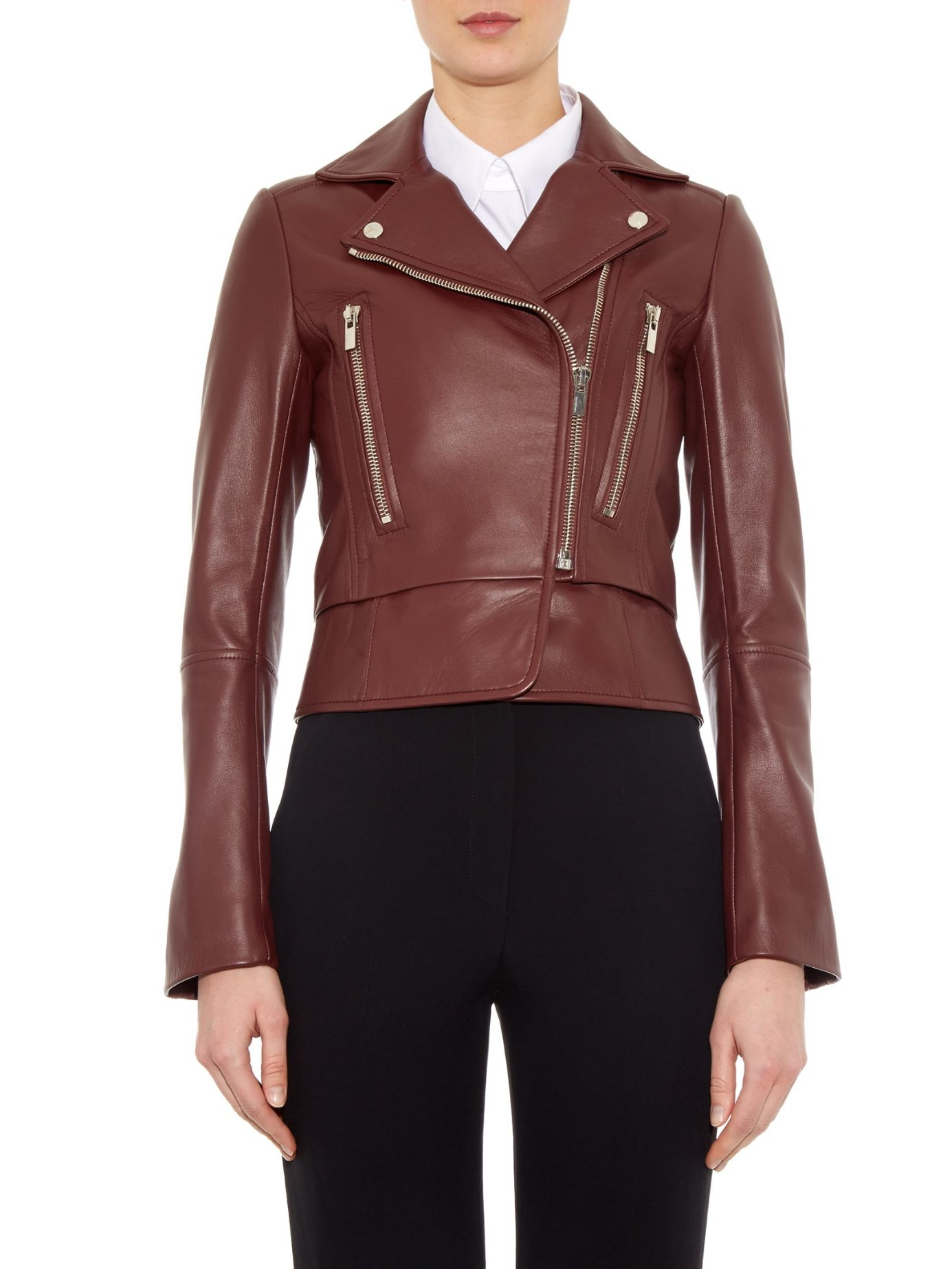 Balenciaga Leather Biker Jacket In Purple Lyst Gallery