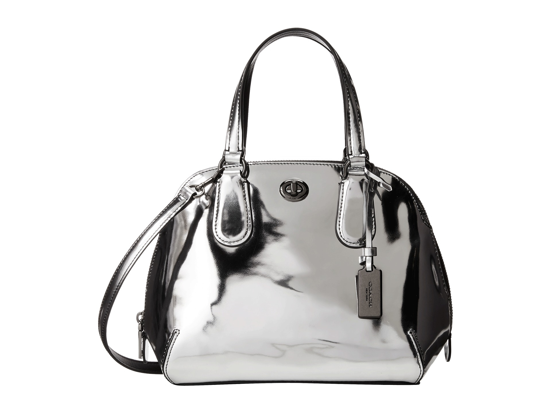 COACH Beige Silver Leather Pre Loved Bowler Purse – ReturnStyle