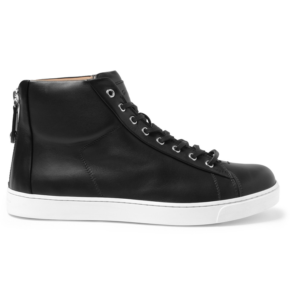 Lyst - Gianvito Rossi Leather Hightop Sneakers in Black for Men