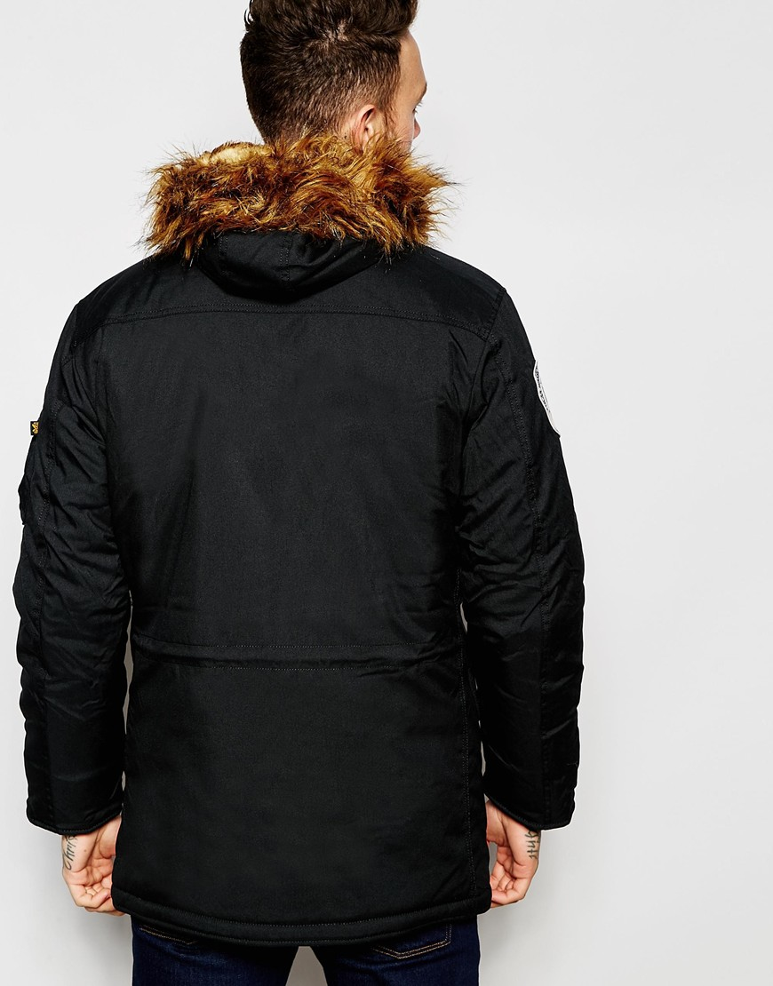 Lyst - Alpha Industries Polar Parka in Black for Men