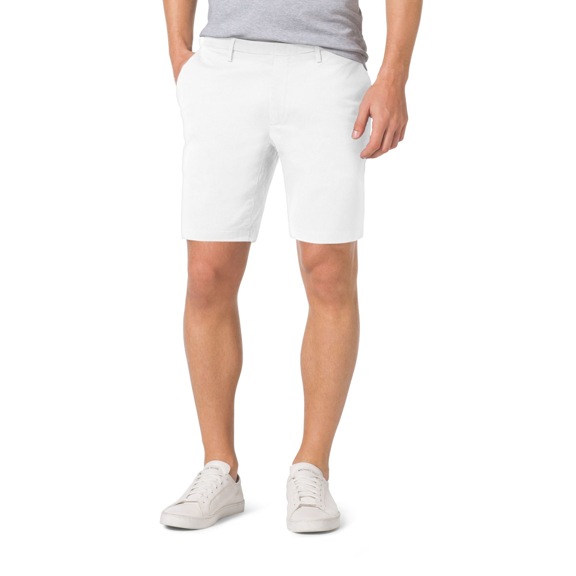 Michael kors Slim-fit Stretch-twill Shorts in White for Men | Lyst