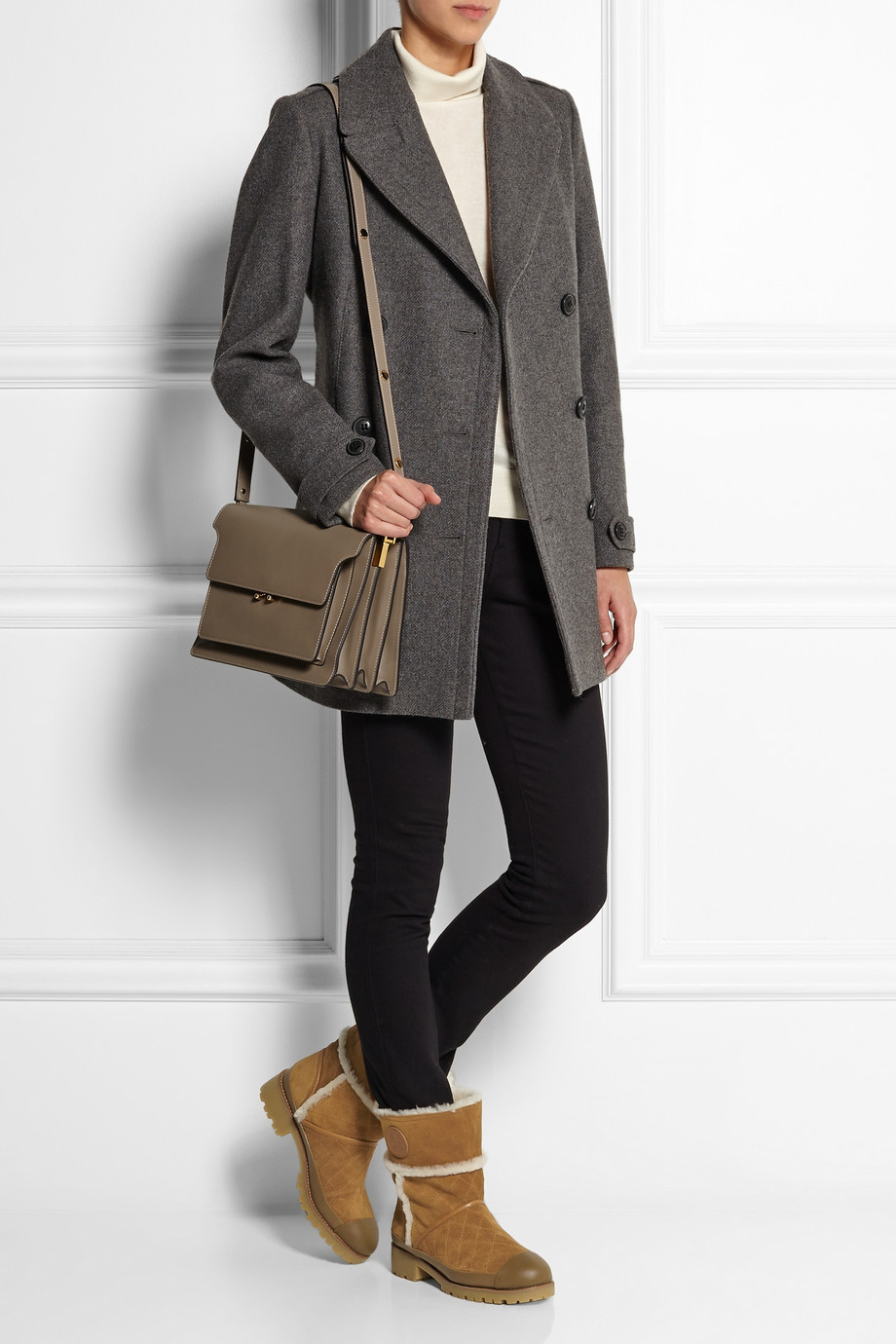 Lyst - Tory Burch Boughton Shearling-Lined Suede Boots in Brown