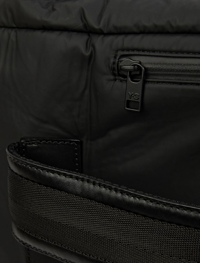 Y-3 Black Leather-effect Backpack in Black for Men | Lyst
