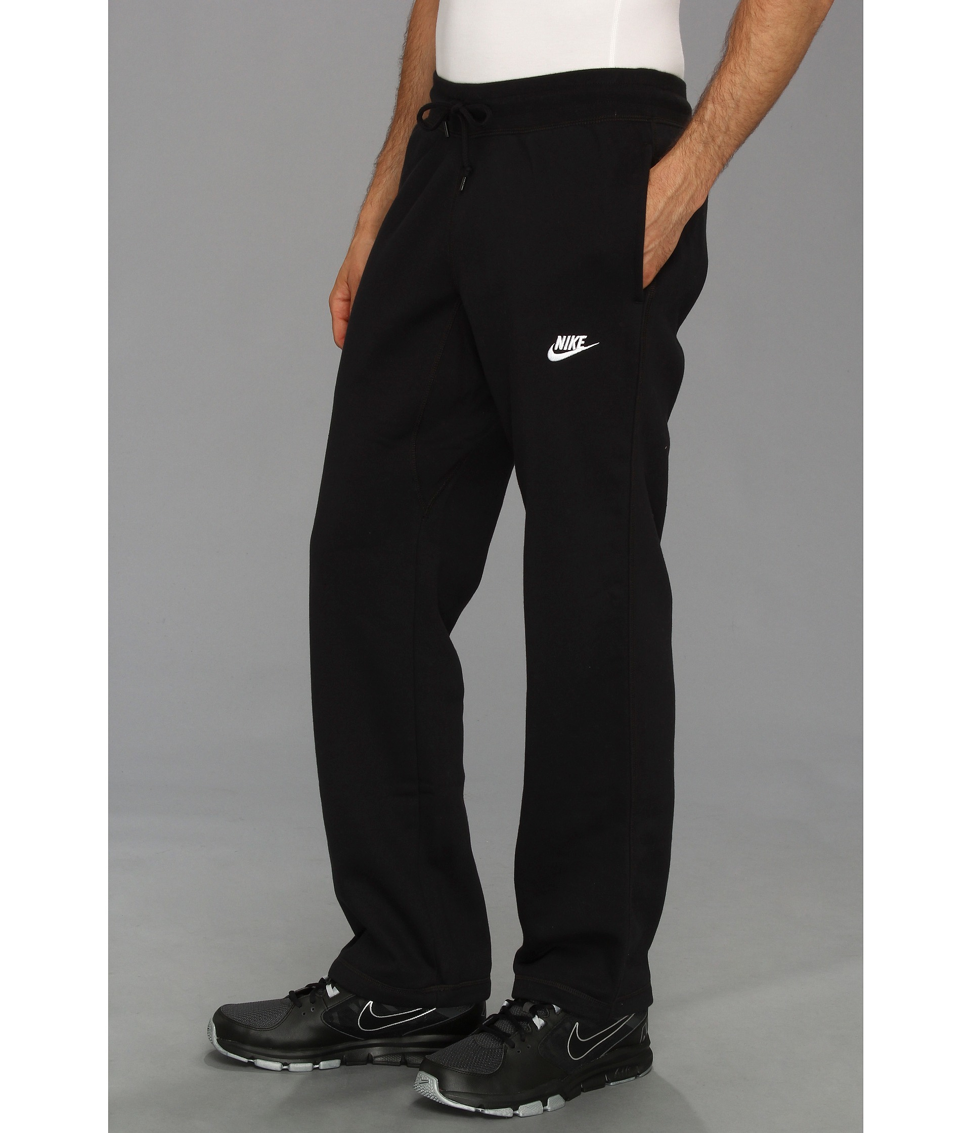 Nike Ace Open-hem Fleece Pants in Black for Men | Lyst