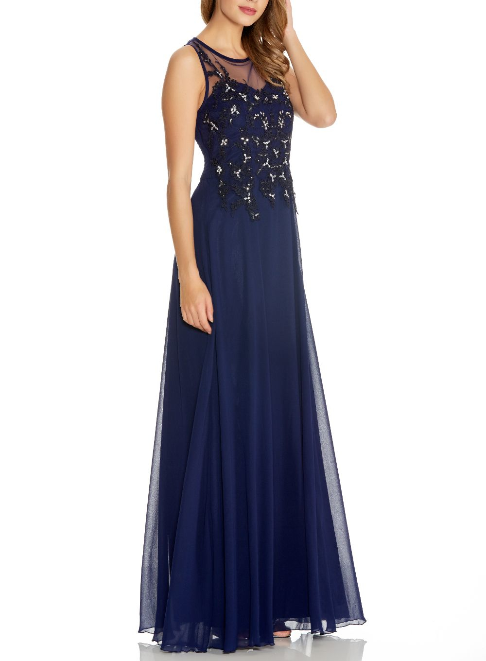 quiz navy blue prom dress