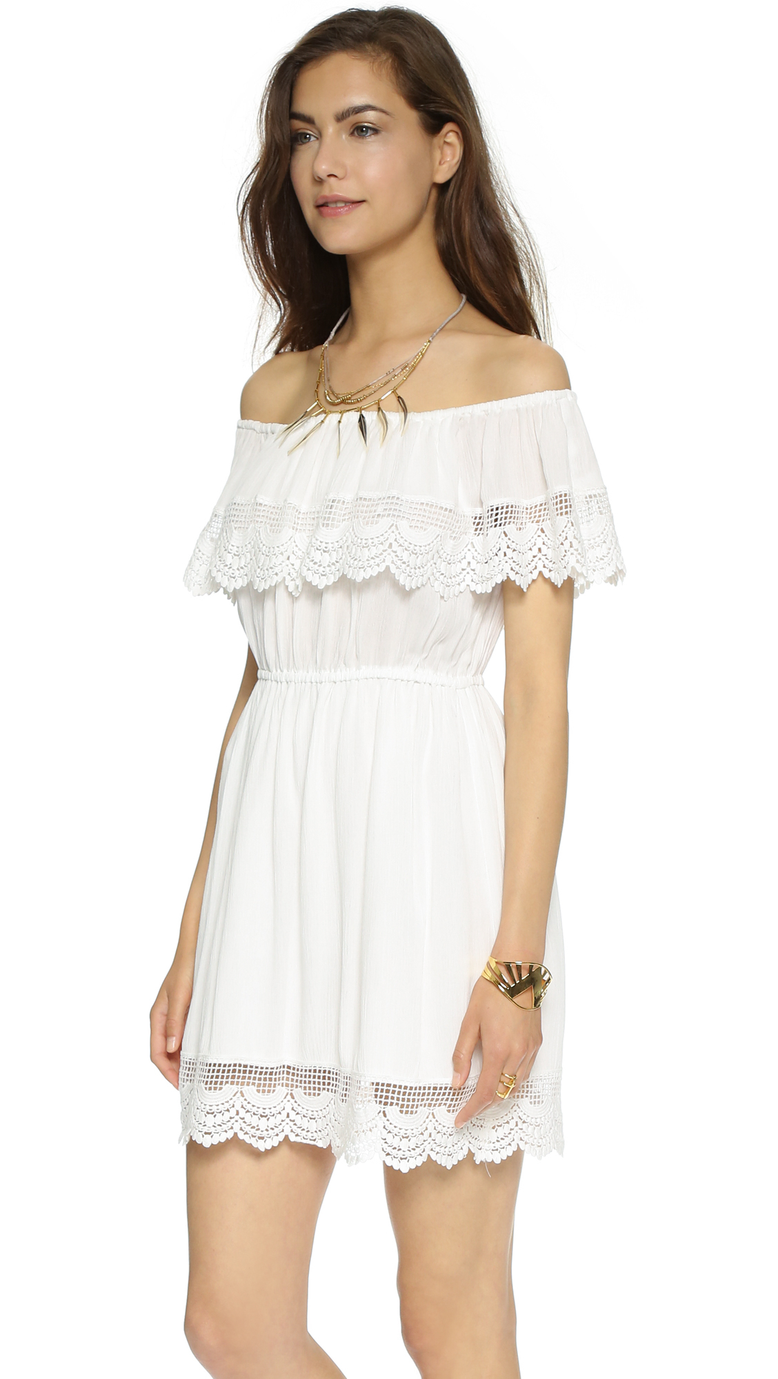 Lyst - Liv Chelsea Tiered Lace Dress - White in White