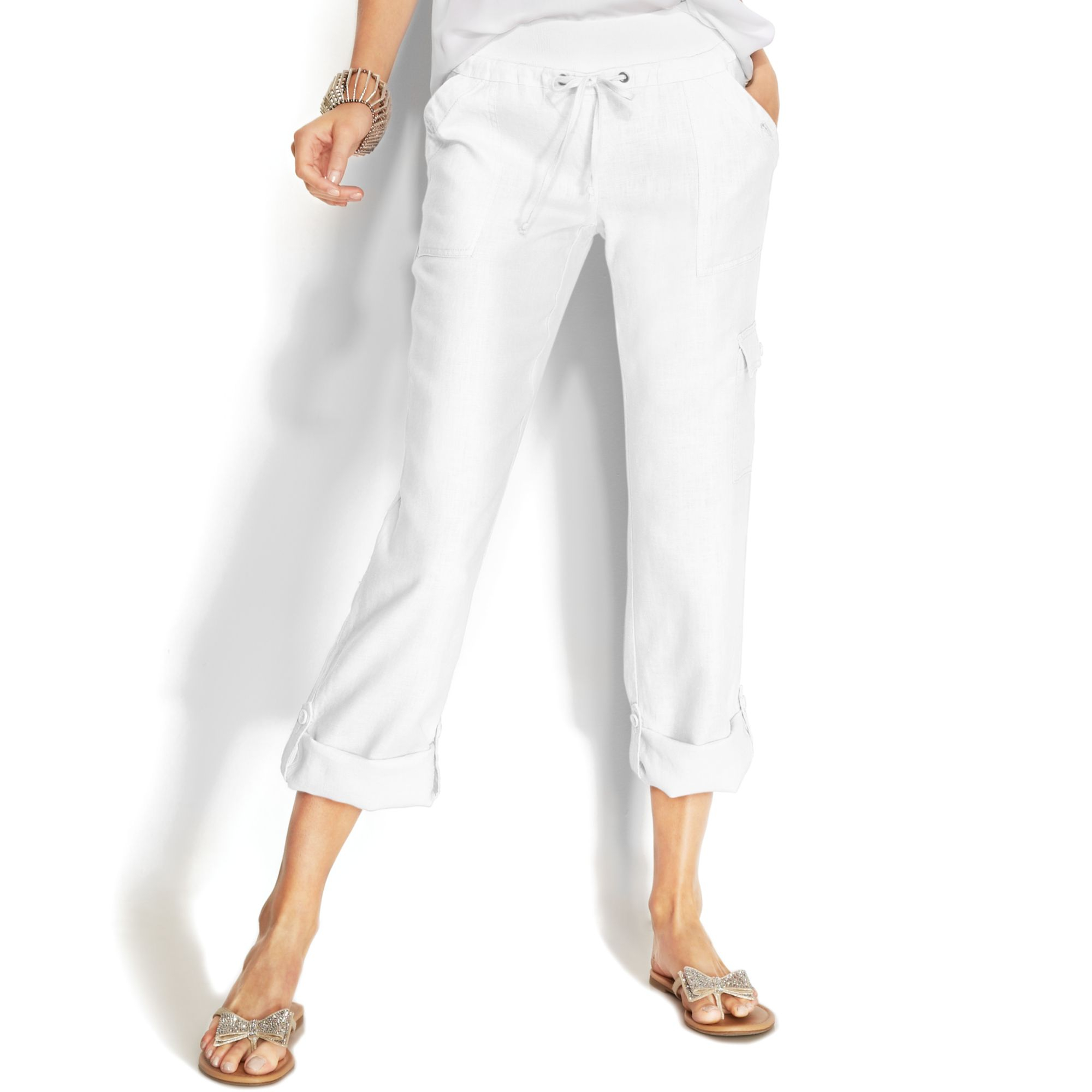 white linen pants women