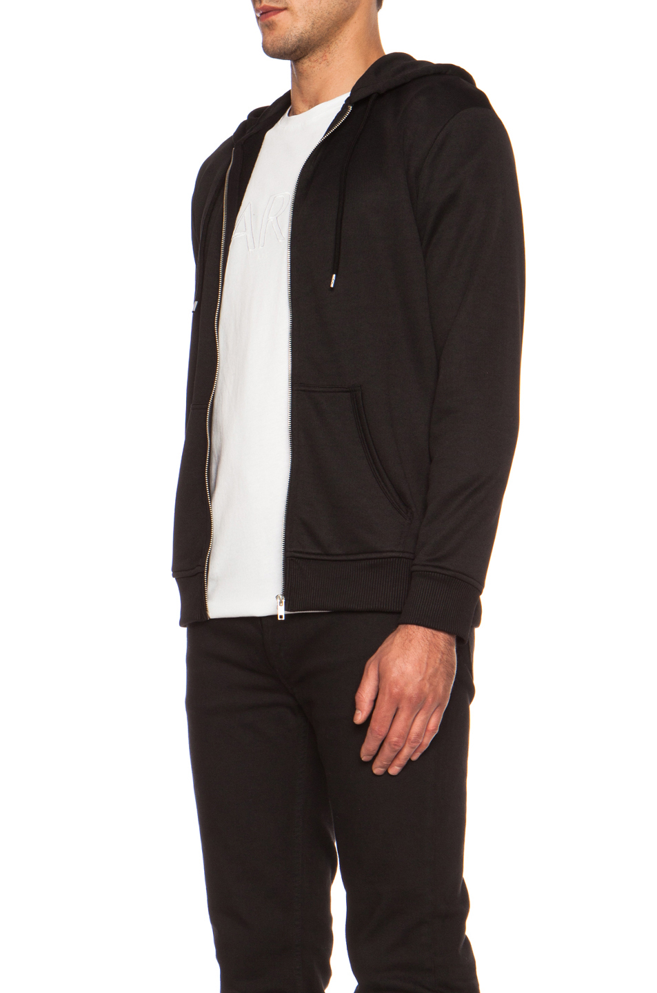 Black and white zip up hoodie