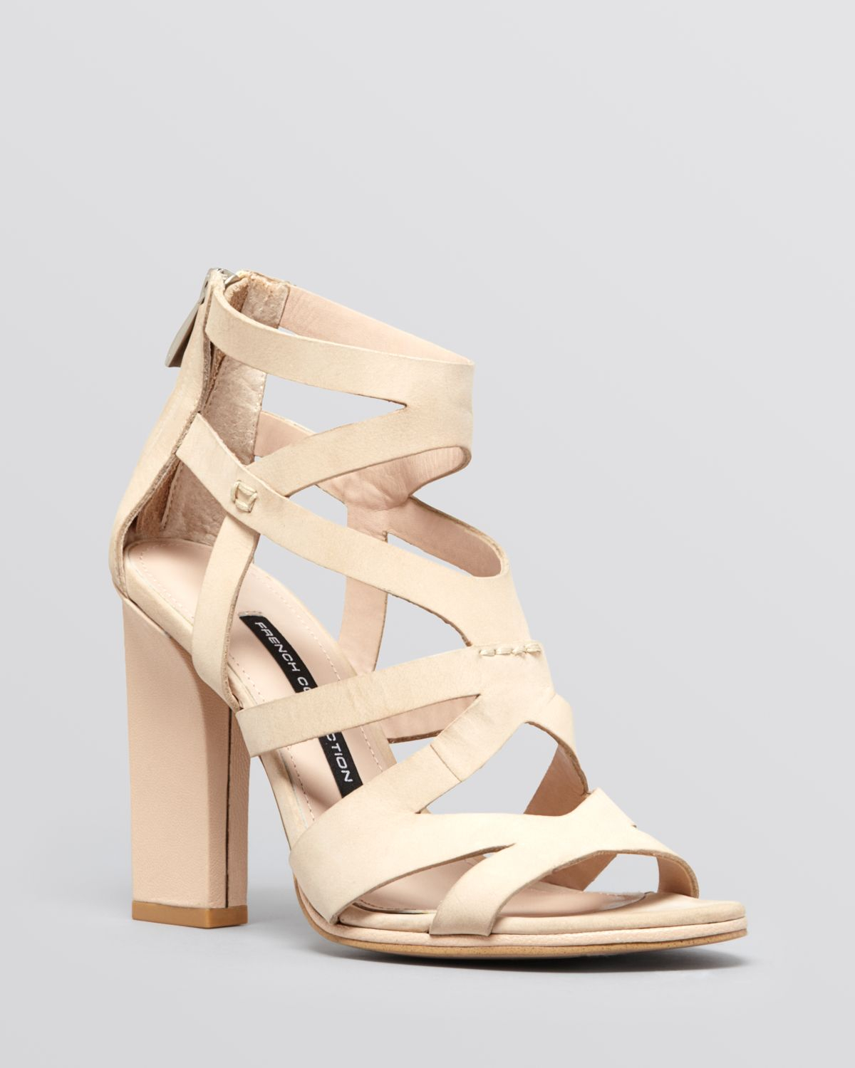 French Connection Open Toe Sandals Isla High Heel in Natural - Lyst