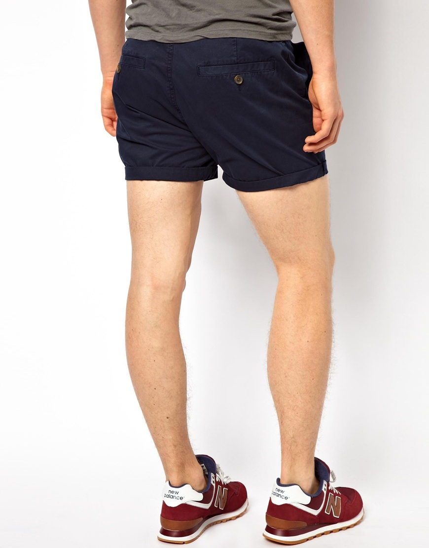 Lyst - Asos Chino Shorts In Shorter Length in Blue for Men