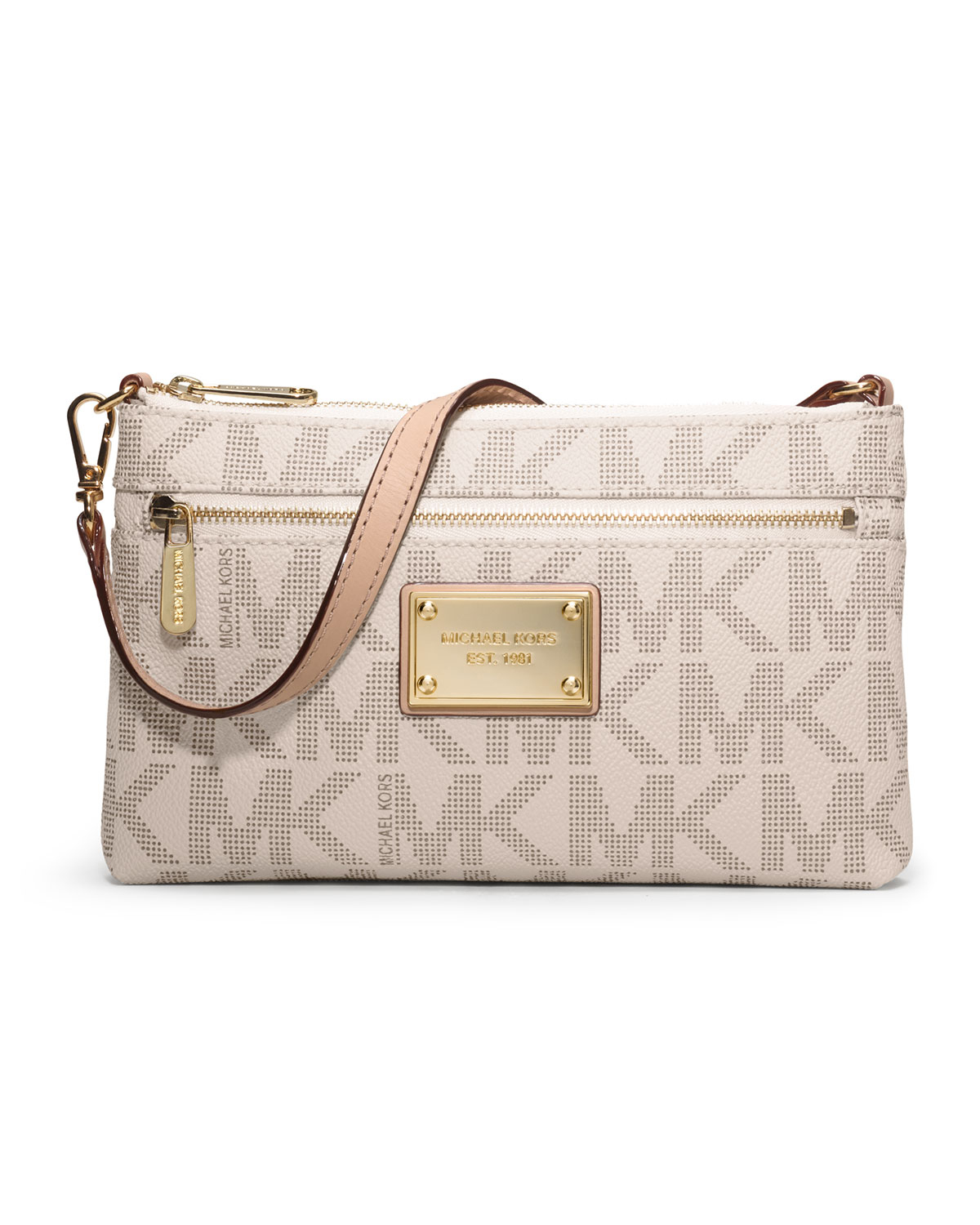 Lyst - Michael Kors Michael Jet Set Large Wristlet in Brown