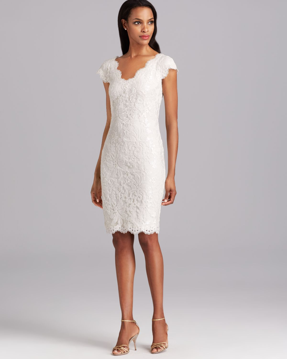 Lyst Tadashi Shoji Dress Cap Sleeve Lace In White Gallery