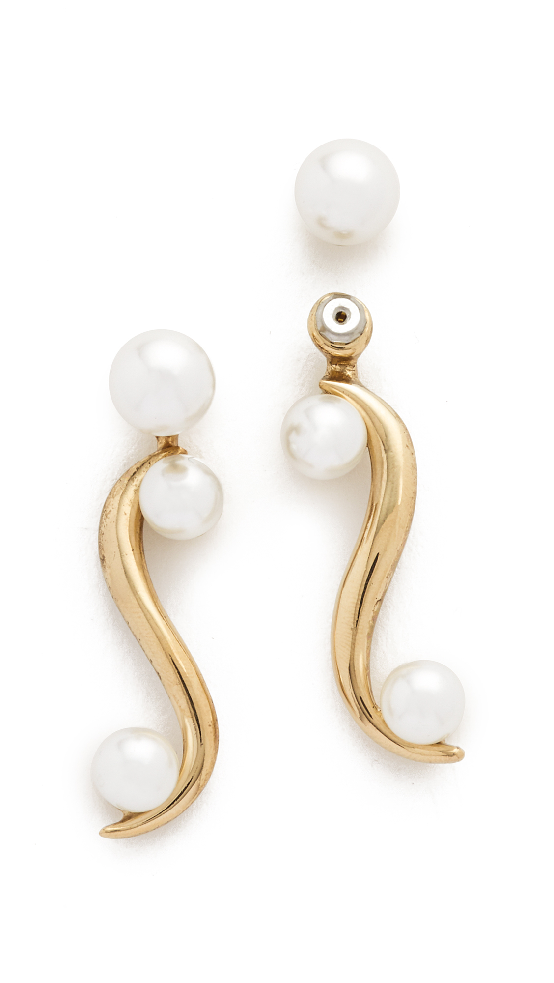 Oscar De La A Sea Swirl Imitation Pearl Earrings In Metallic Lyst Gallery