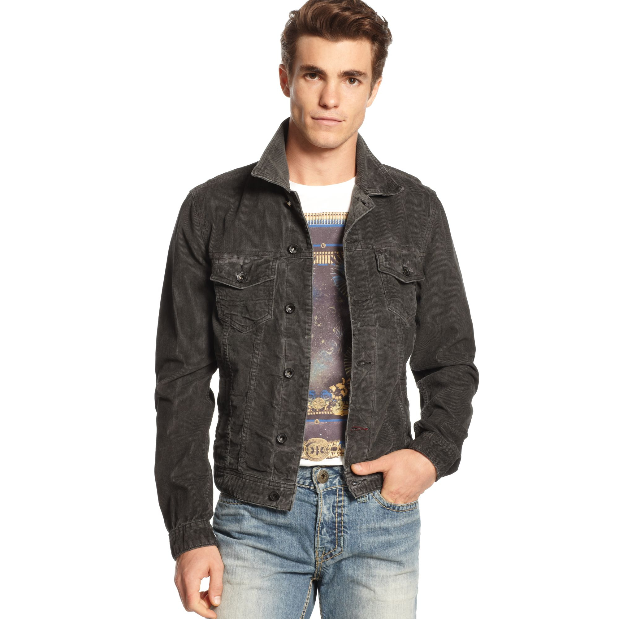 mens guess black jacket