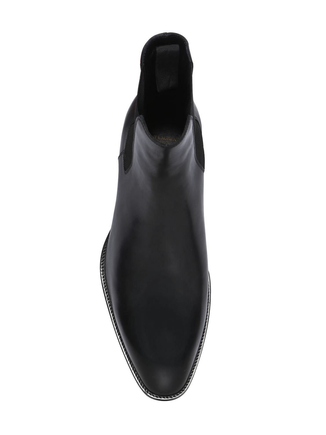 Saint laurent 40mm Wyatt Leather Chelsea Cropped Boots in Black for Men ...