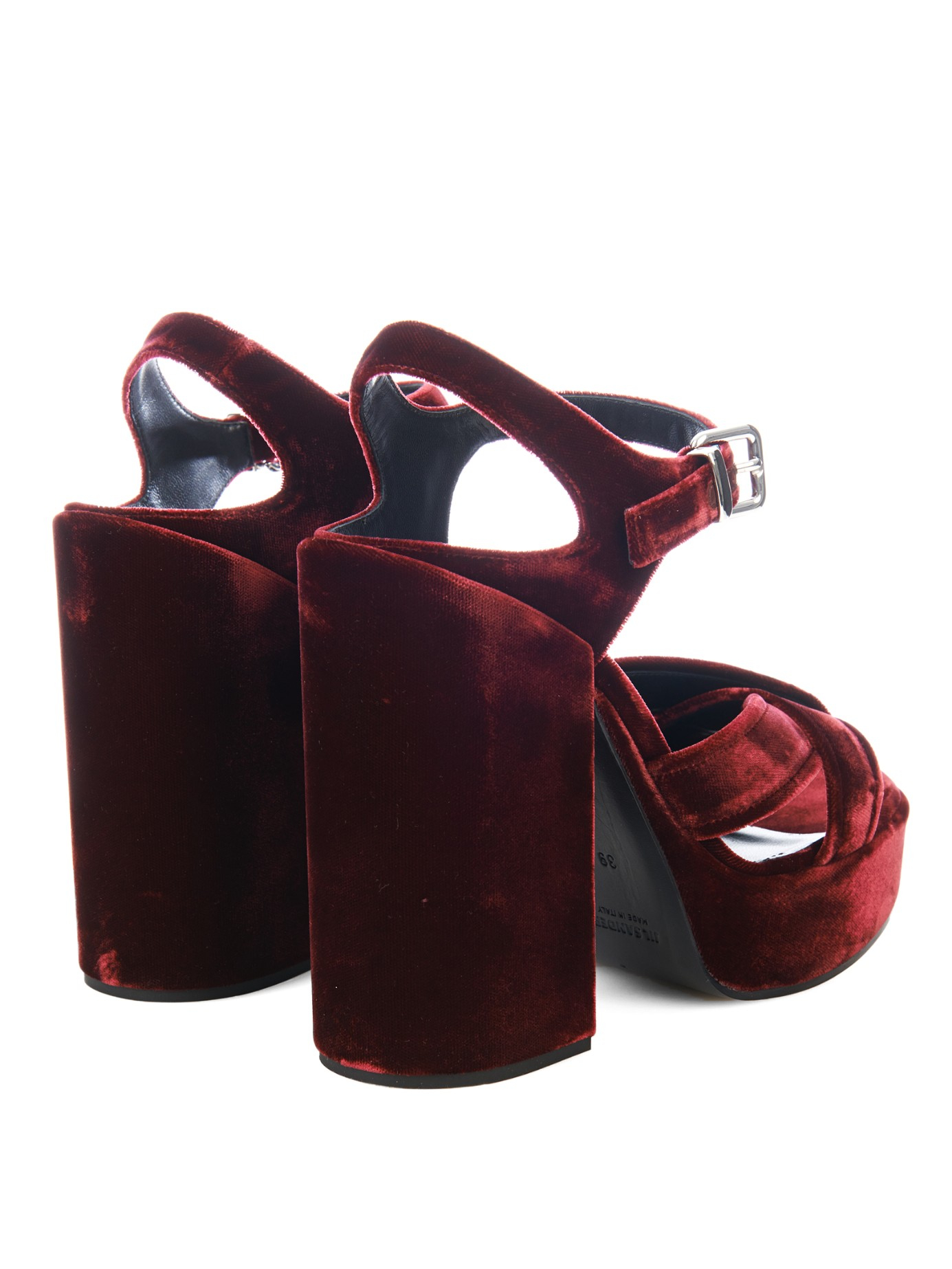 Jil sander Velvet Platform Sandals in Purple Lyst