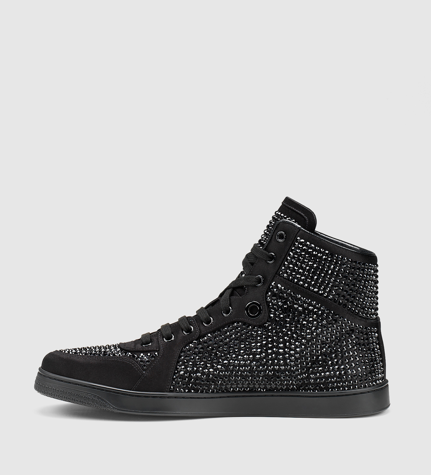 Gucci High-top Sneaker With Crystal Studs in Black for Men | Lyst