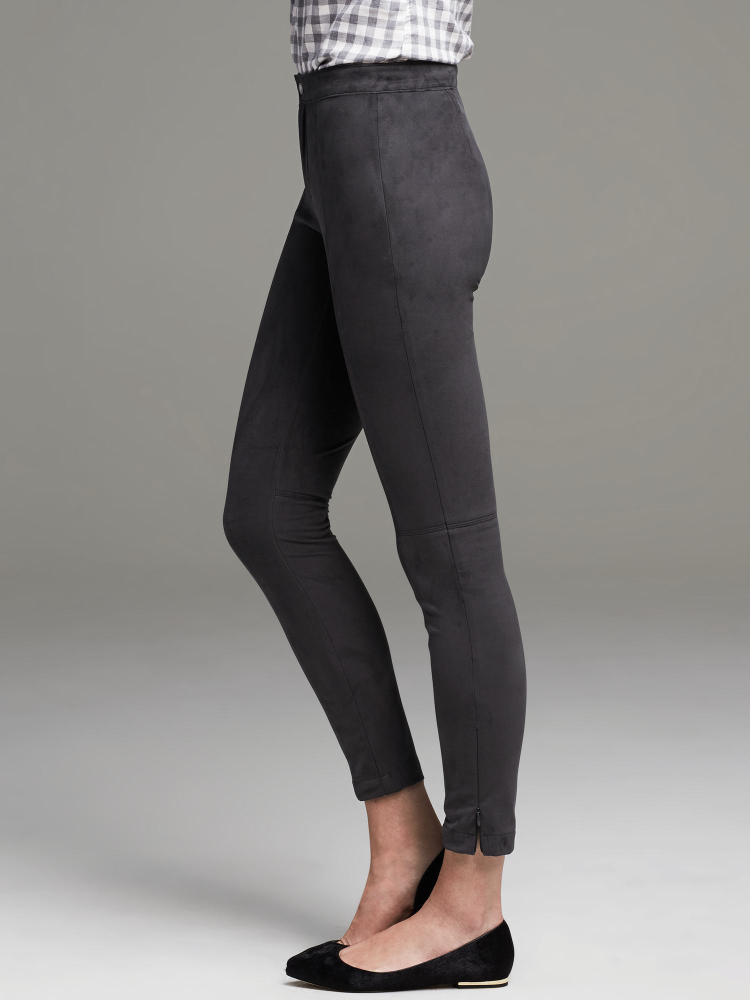 Banana republic FauxSuede Skinny Ankle Zip Pant in Gray (Dark charcoal