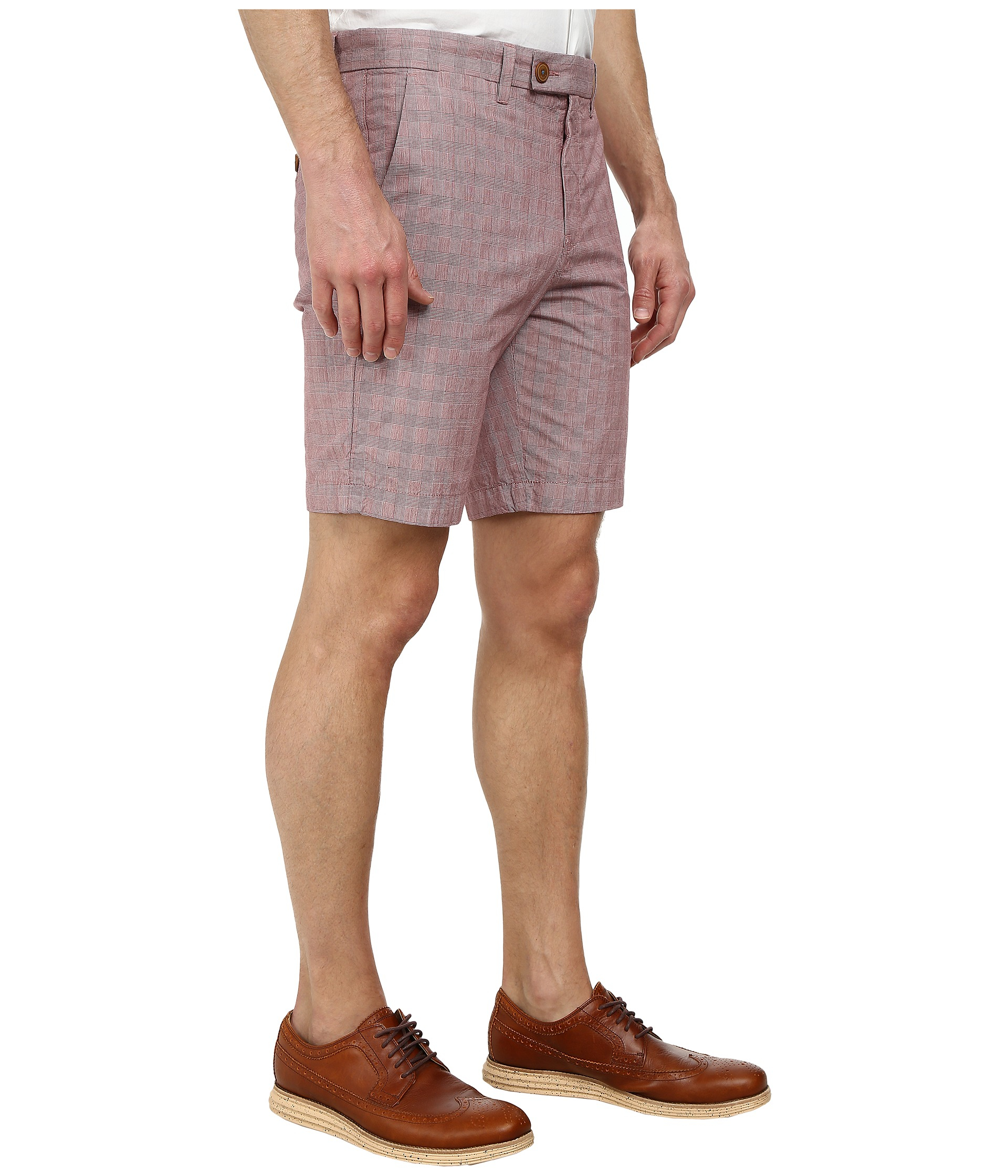 Lyst - Ted Baker Ronica Cotton Check Shorts in Red for Men