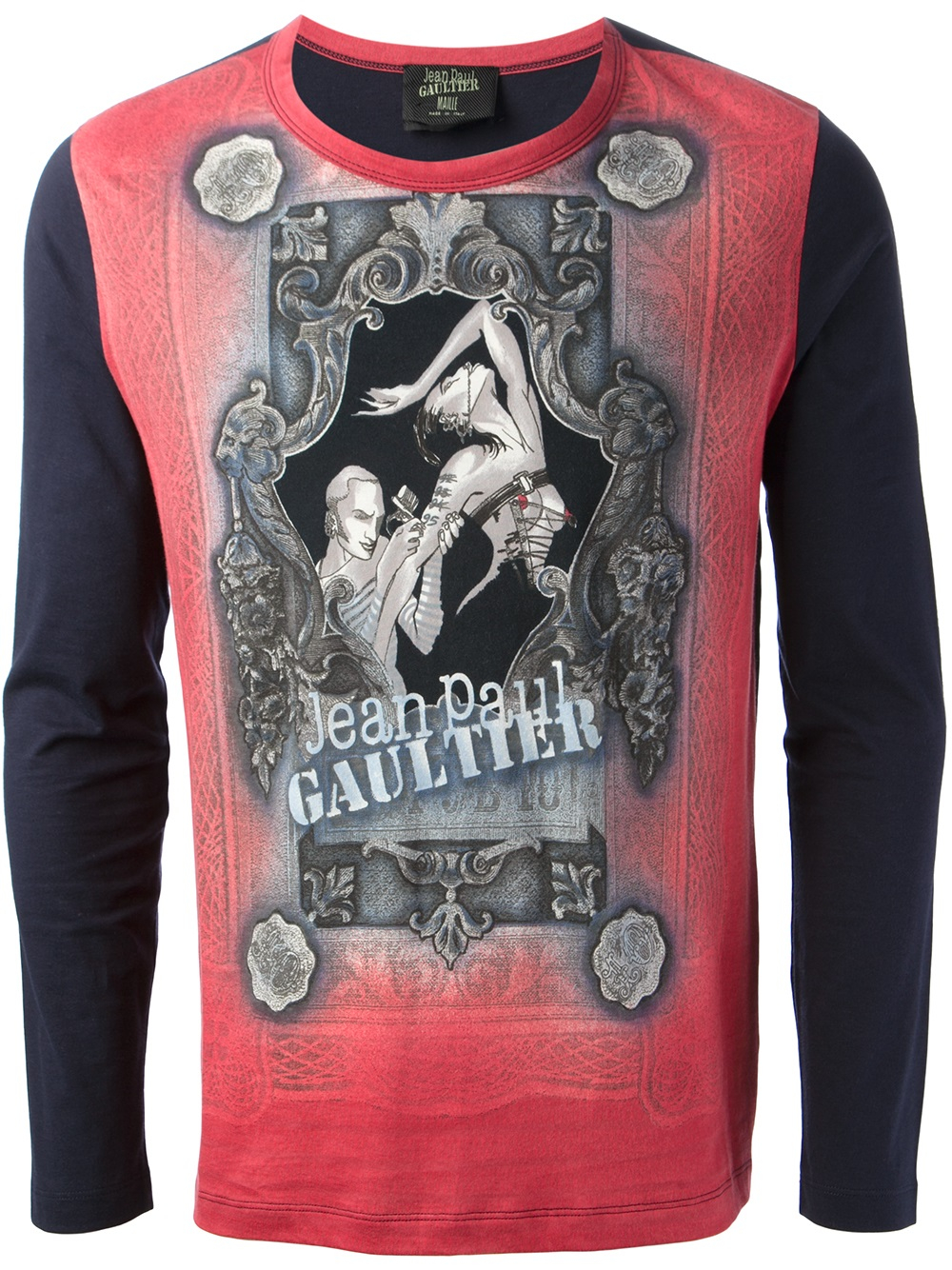 Jean paul gaultier vault Tattoo Long Sleeve Tshirt in Blue for Men | Lyst