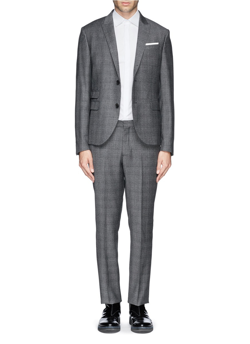 Lyst - Neil barrett Glen Plaid Wool Suit in Gray for Men