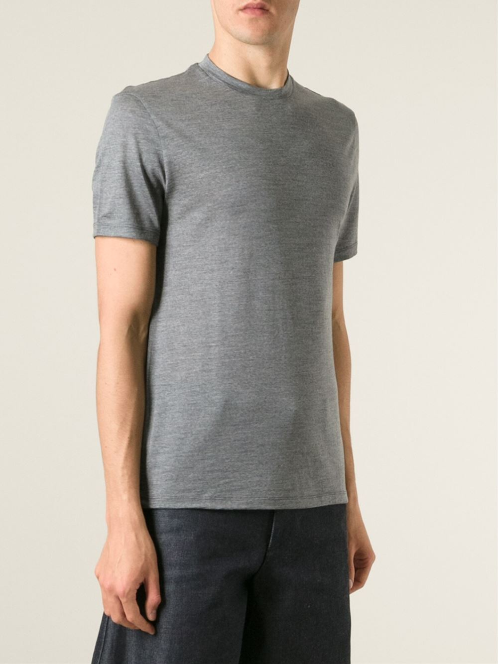 Neil Barrett Crew Neck T-Shirt in Gray for Men (grey) | Lyst