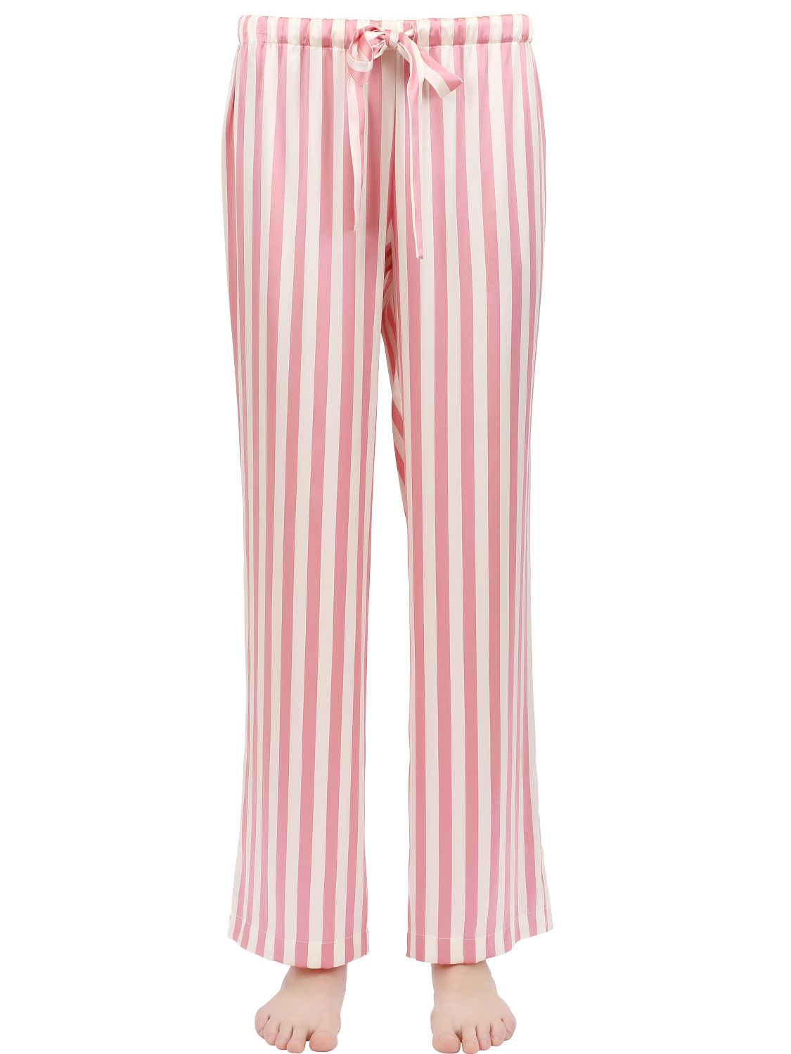 pink silk pajama pants