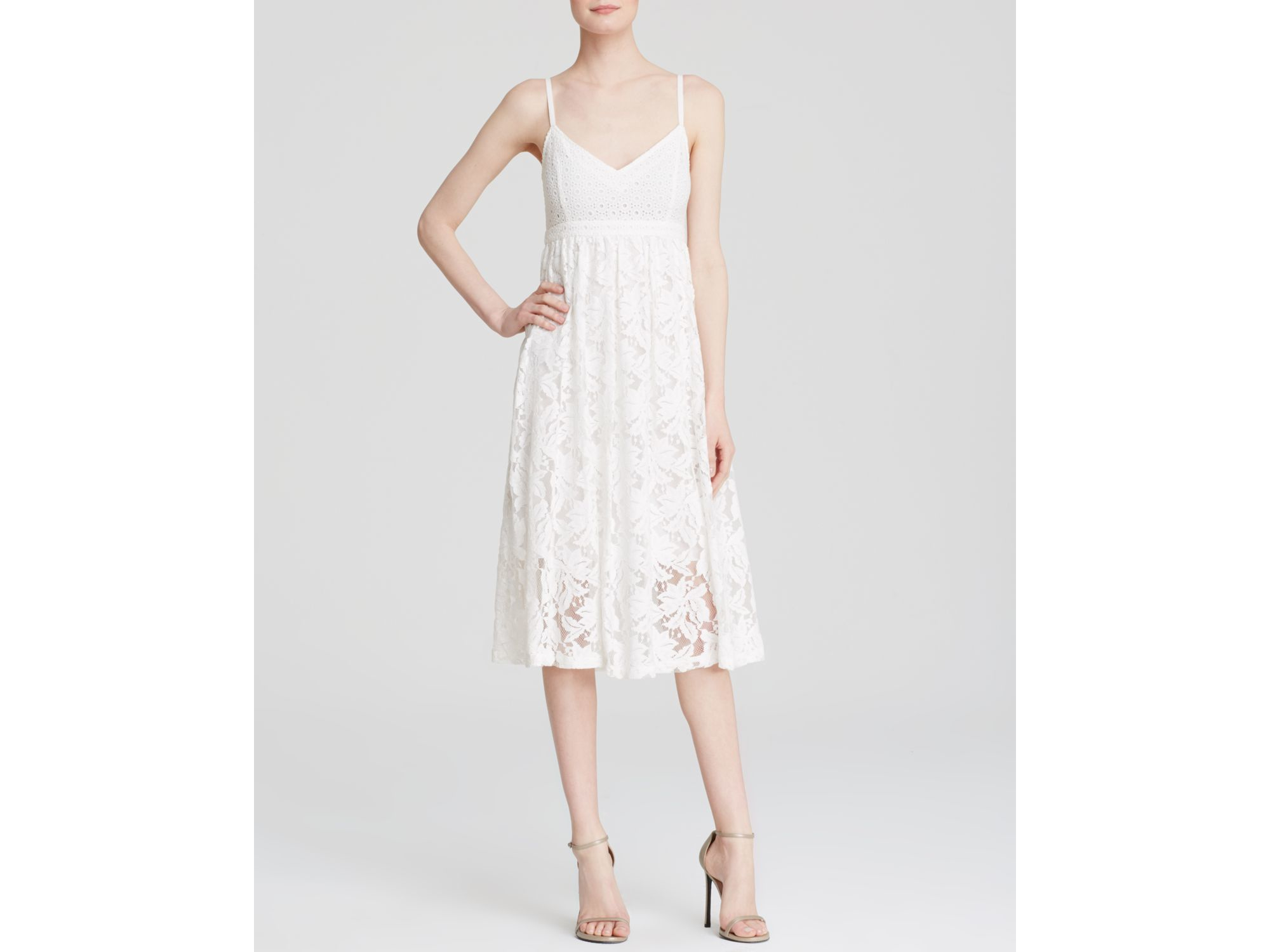 Lyst Tracy Reese Dress Aria Sleeveless Eyelet Lace Midi In Gallery