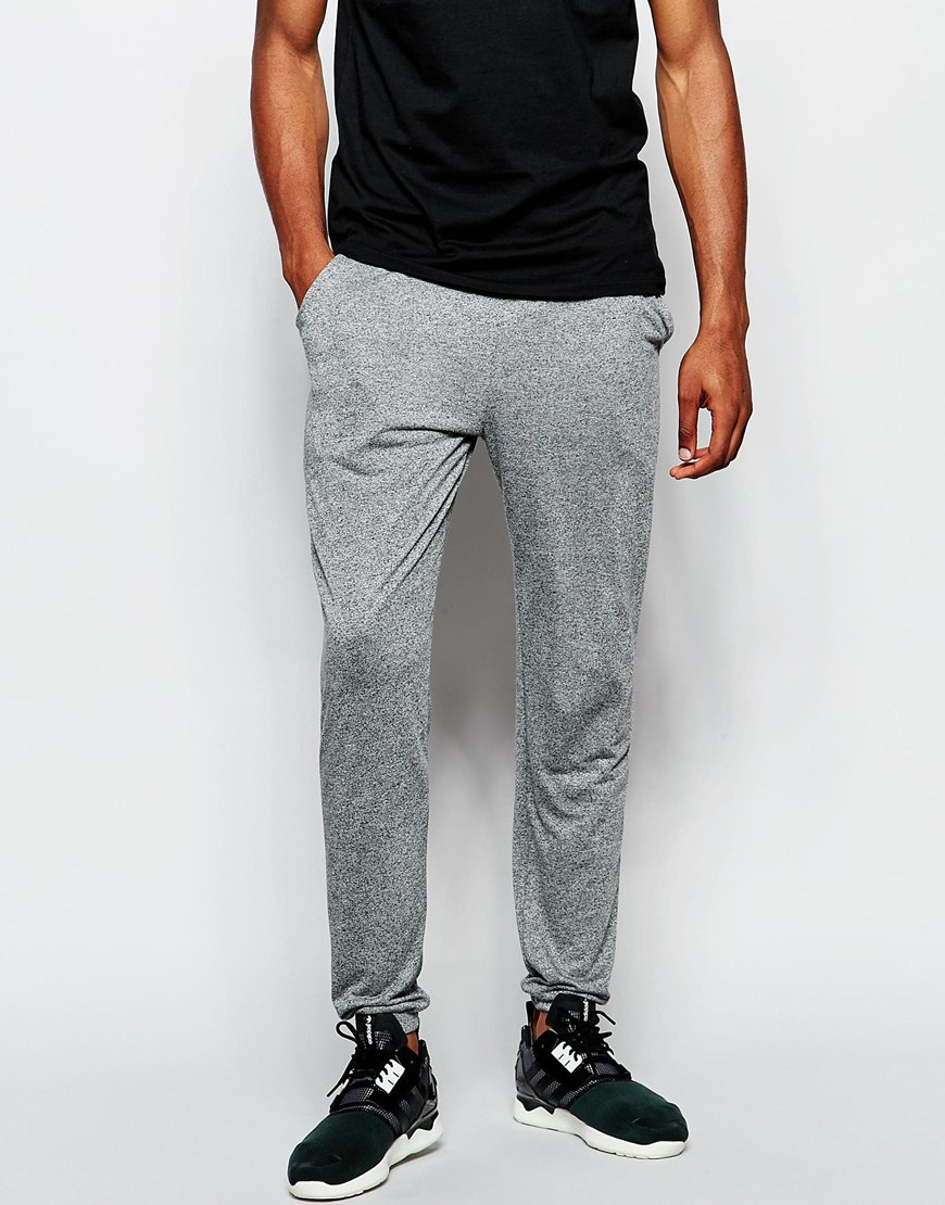 Lyst - Asos Skinny Joggers In Super Lightweight Fabric In Grey Marl in ...