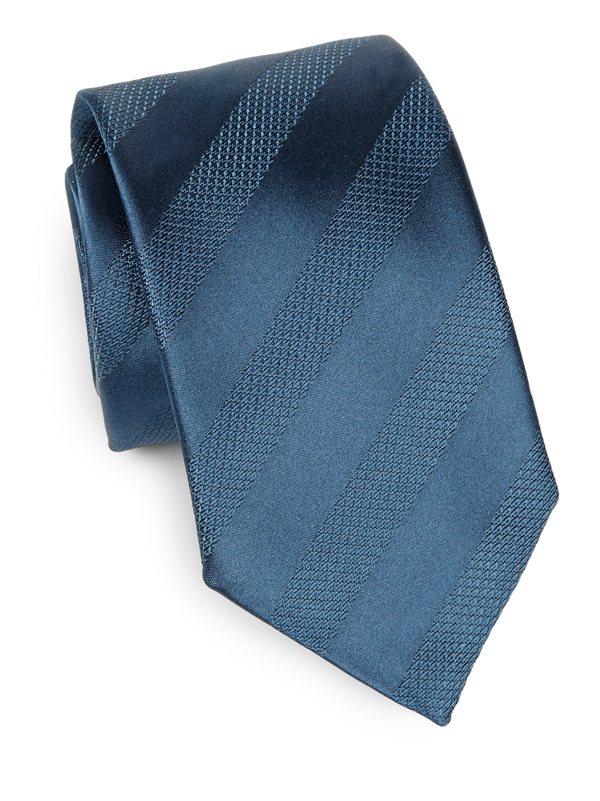 Boss By Hugo Boss Striped Silk Tie in Blue for Men (No Color) | Lyst