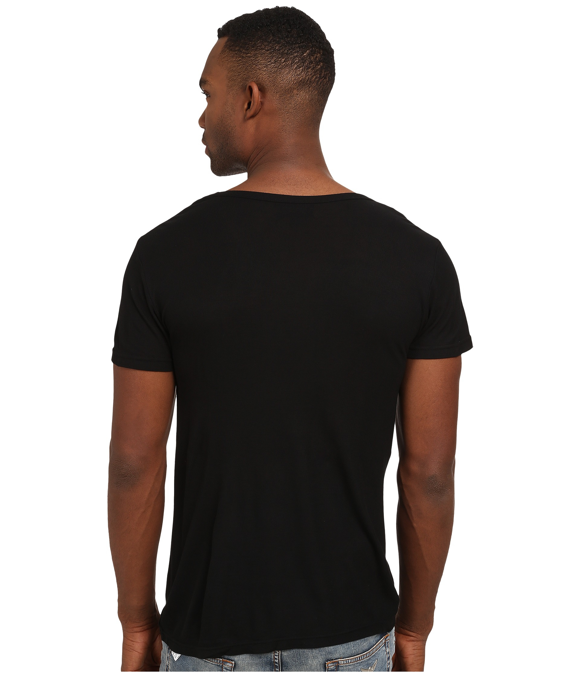 Emporio Armani Short Sleeve Henley in Black for Men Lyst