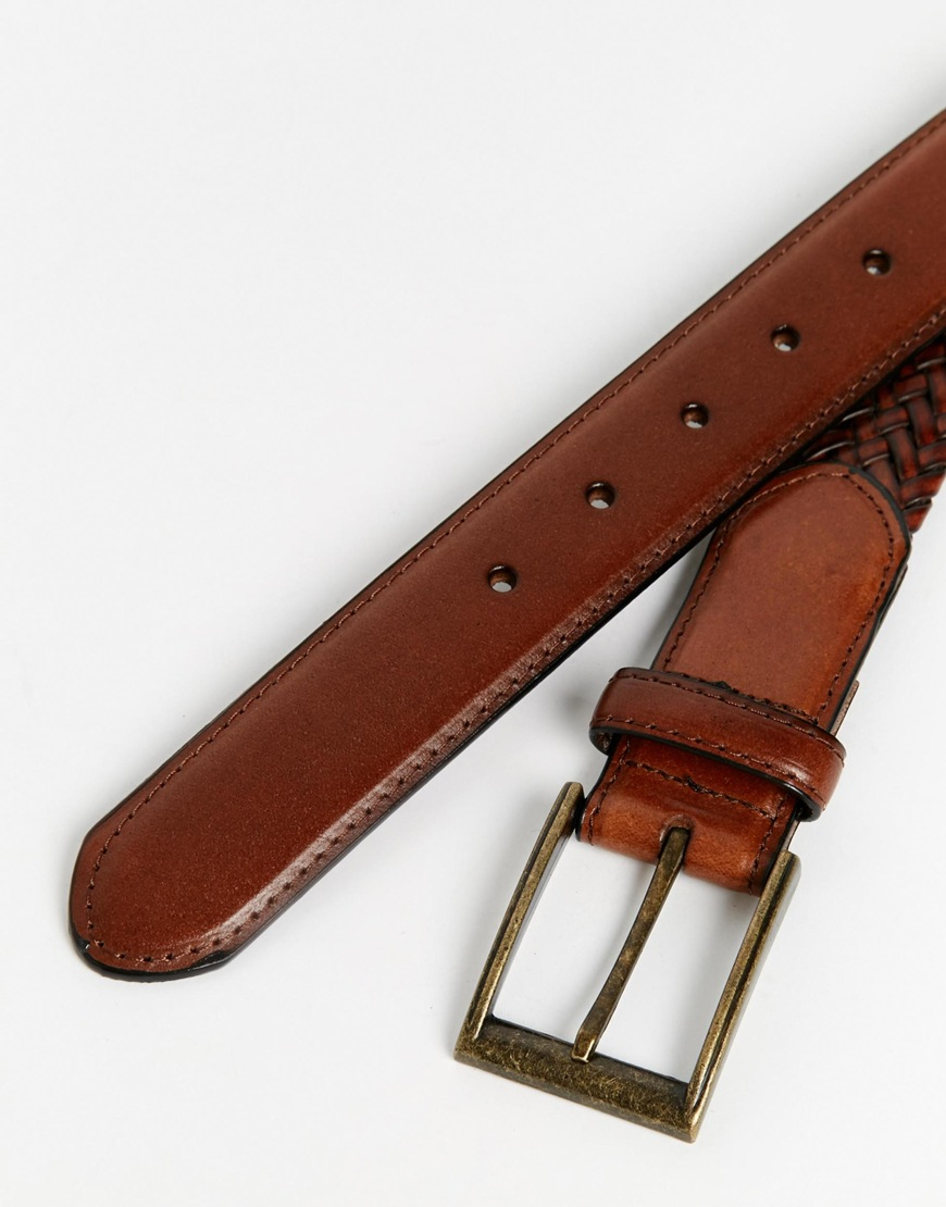 Lyst - Racing Green Plaited Leather Belt in Brown for Men