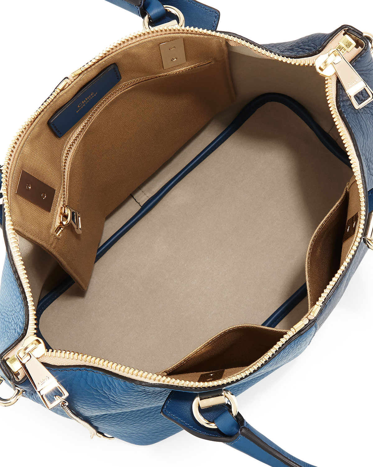Chlo Baylee Medium Bicolor Shoulder Bag in Blue (COBALT/NAVY) | Lyst