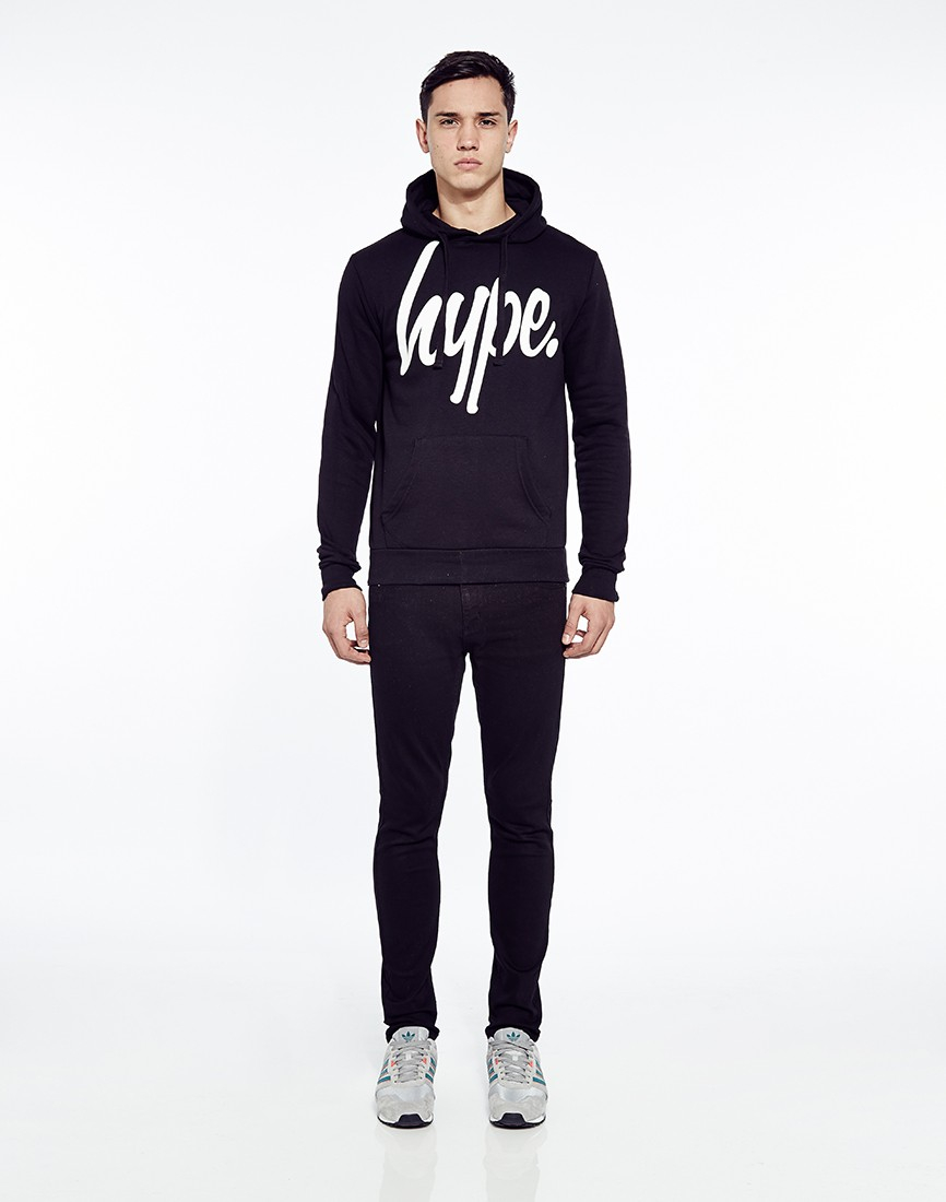 Lyst - Hype Black Hoodie With White Script in Black for Men