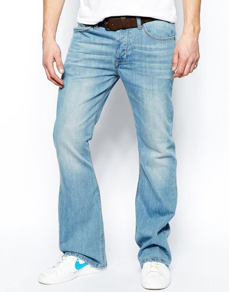 Asos Flare Jeans in Light Wash in Blue for Men | Lyst