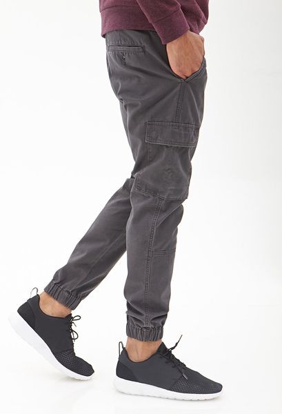 Forever 21 Woven Cargo Joggers in Gray for Men (GREY) | Lyst
