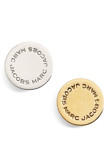 Lyst Marc Jacobs Mismatched Logo Disc Stud Earrings In Metallic Gallery