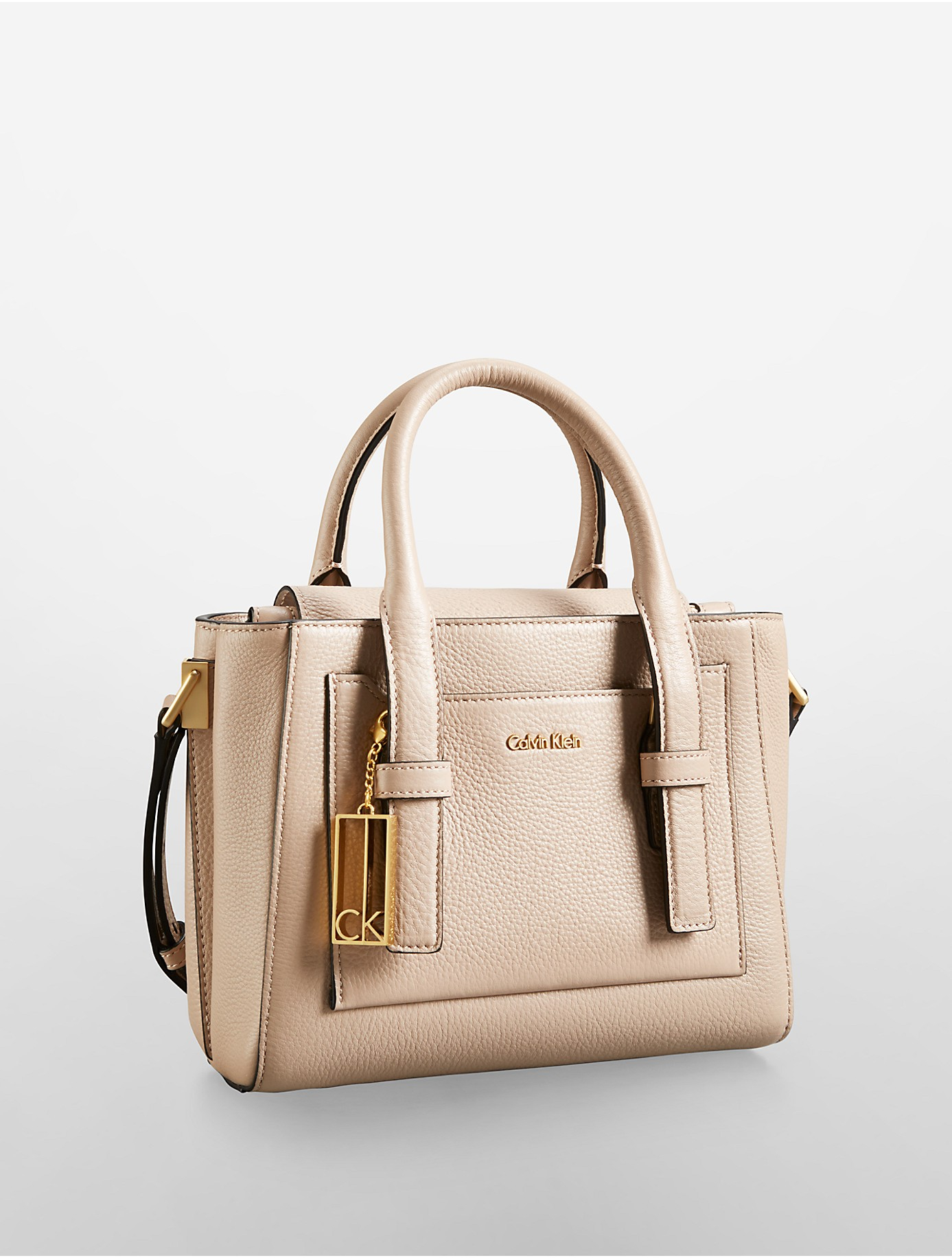 Lyst Calvin Klein Kelsey Pebble Leather Studio Tote In Natural Gallery