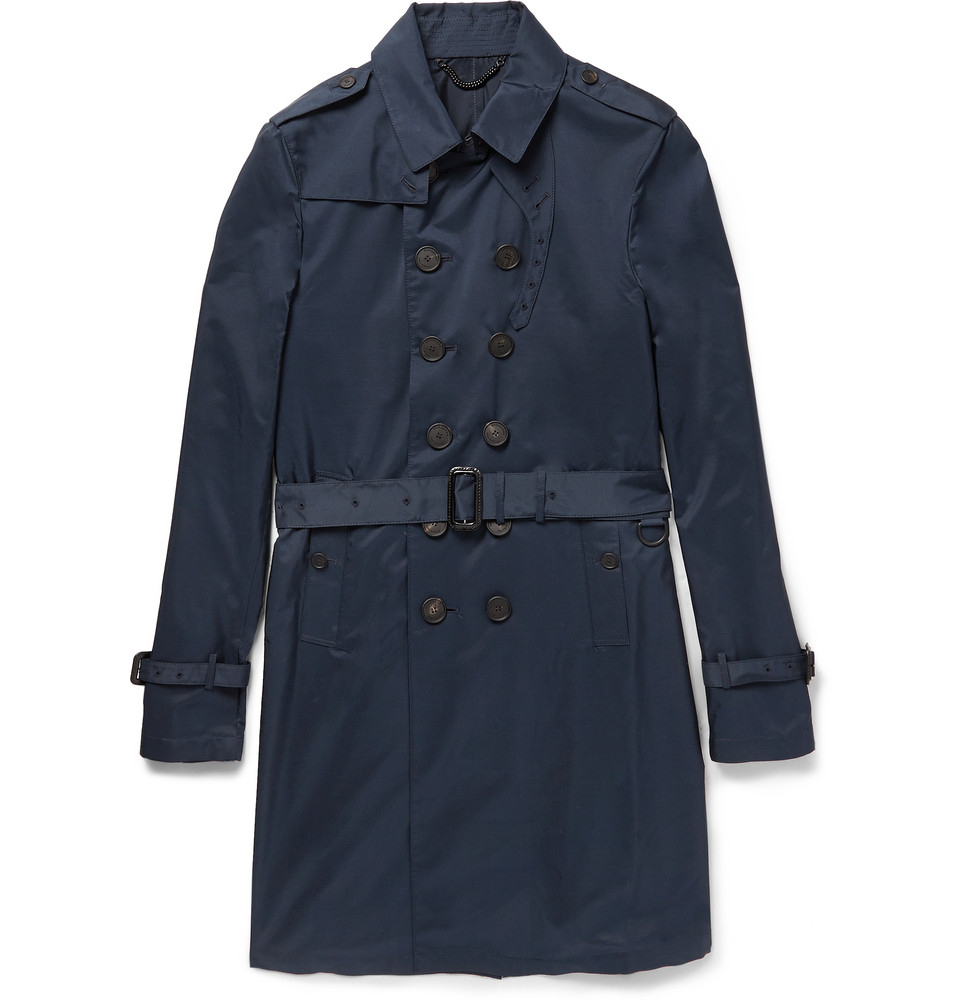 Lyst - Burberry Prorsum Lightweight Silk Trench Coat in Blue for Men