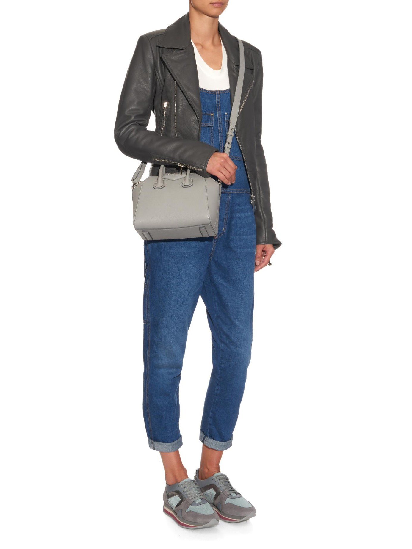 Lyst - Givenchy Antigona Mini Leather Cross-Body Bag in Gray