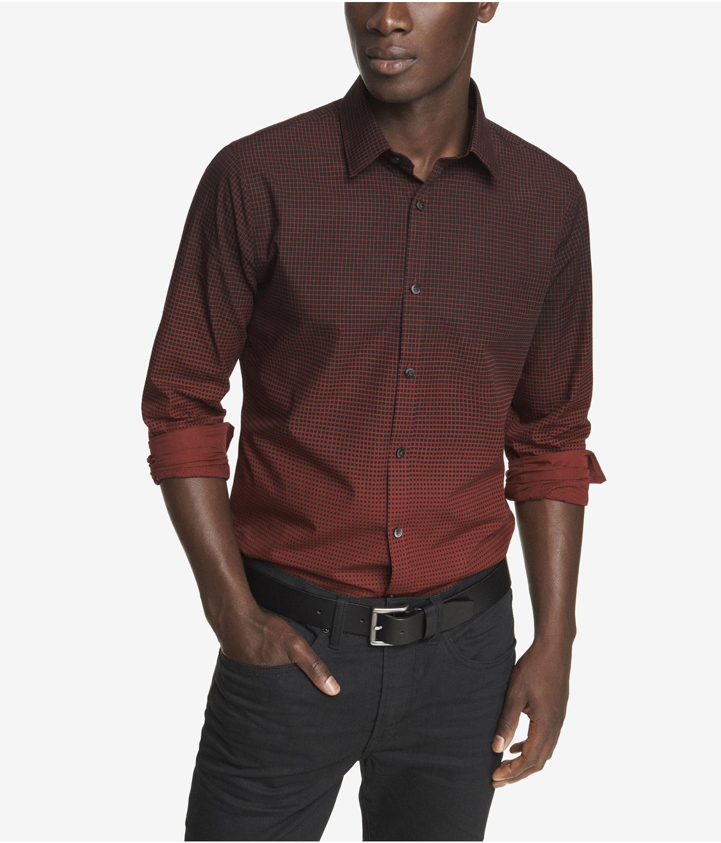 mens geo print shirt