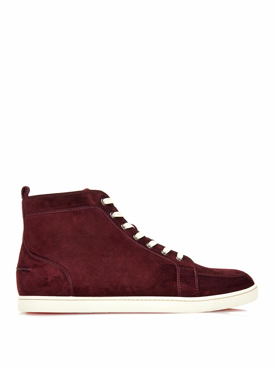 Lyst - Christian Louboutin Rantinos High-top Suede Trainers in Purple ...