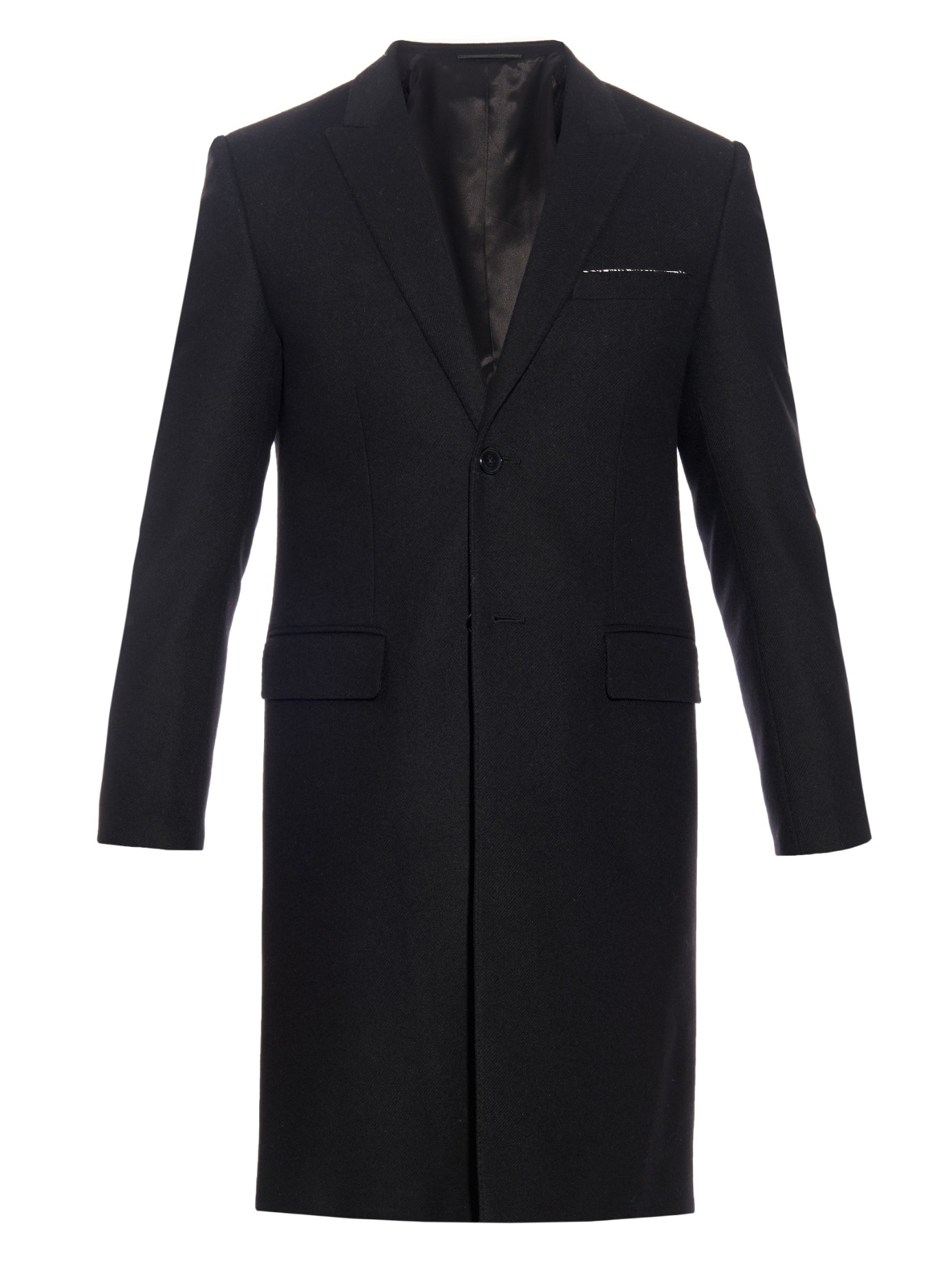 Givenchy Peak-lapel Wool Coat in Black for Men | Lyst