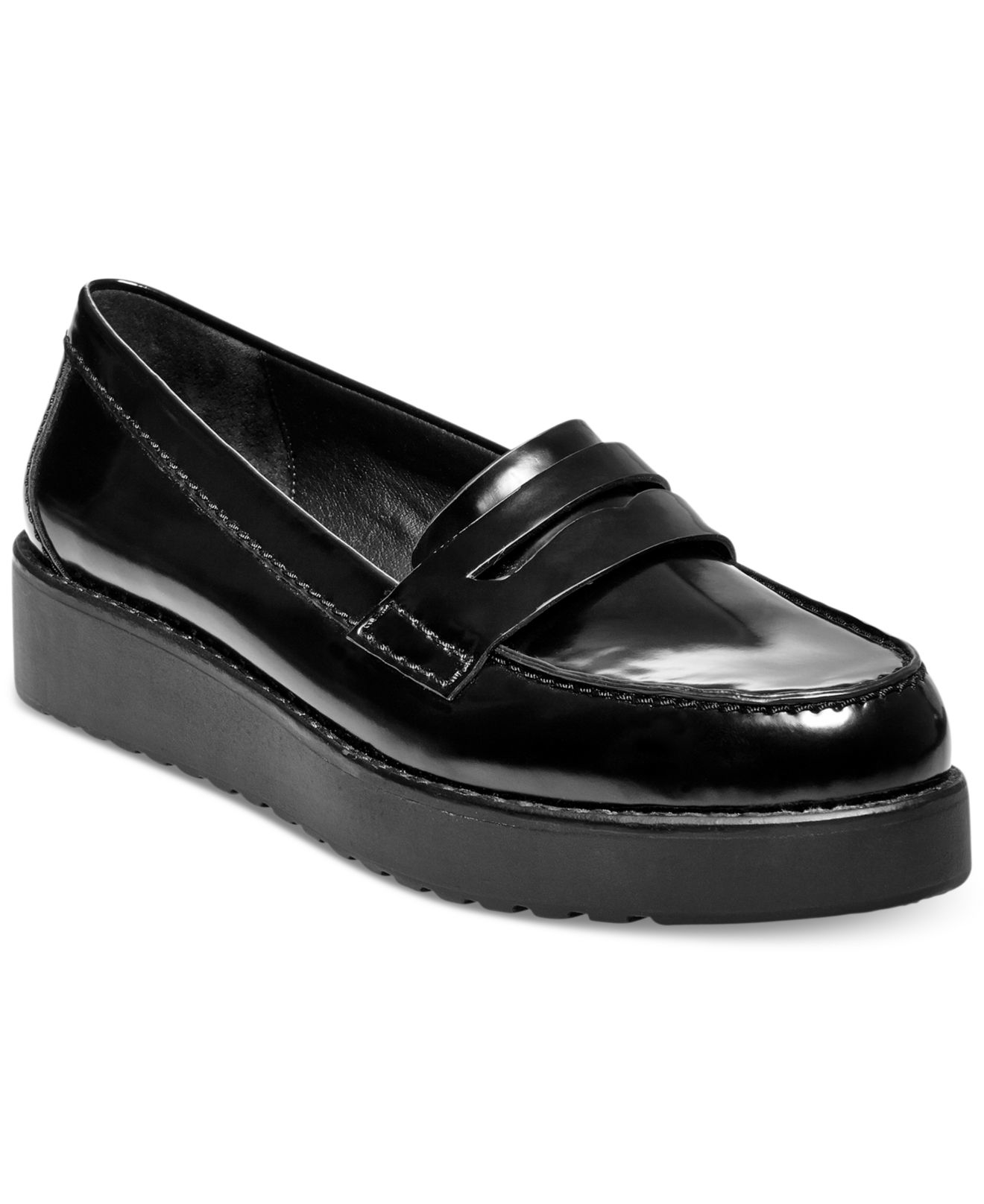 Madden Girl Empire Flatform Penny Loafers in Black Lyst