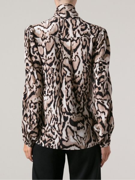 Diane Von Furstenberg Jezebel Leopard Print Blouse in Brown (black) | Lyst