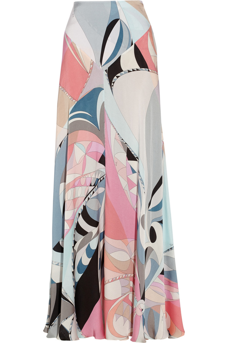 Lyst - Emilio Pucci Printed Silk-Charmeuse Maxi Skirt in Pink